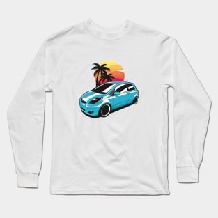 Blue Yaris MK2 Sunset Palms Long Sleeve T-Shirt